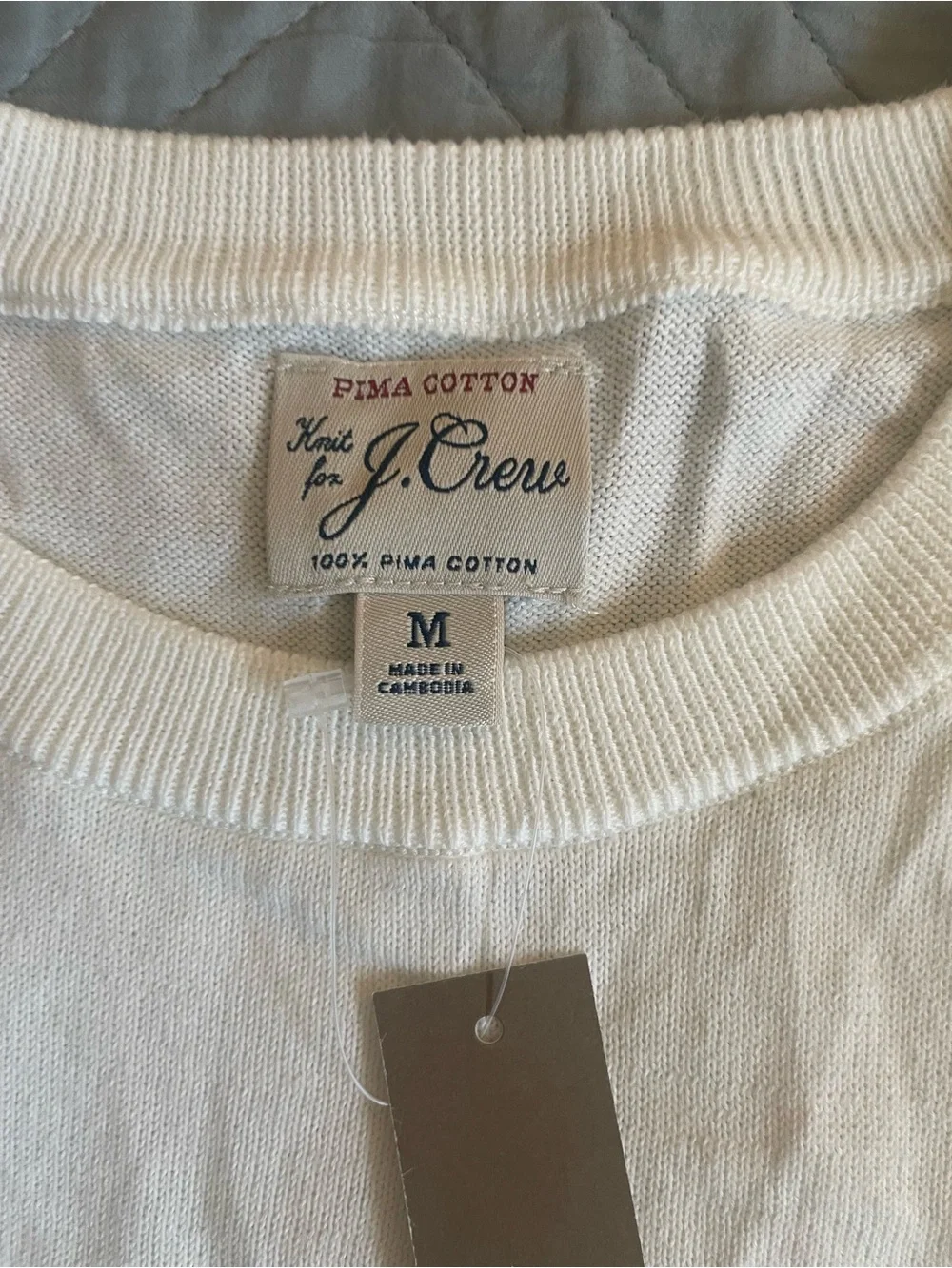 J. Crew Pima cotton crewneck sweater in Ivory Size M $79.50 NWT CP719